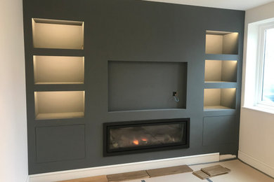 Inspiration for a contemporary family room in Surrey.