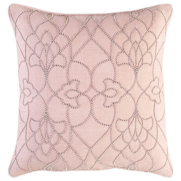 Dotted Pirouette by C. Olson for Surya Down Pillow, Camel, 22'x22'
