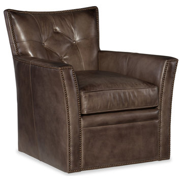 Hooker Furniture CC503-SW-095 Conner 31"W Leather Accent Chair - Checkmate