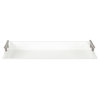 Lipton Decorative Wood Tray with Metal Handles, White/Silver 16.5x12.25