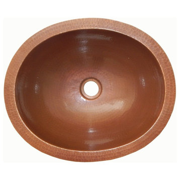 Mexican Copper Sink Drop-In Bathroom Sinks 16"x13" Brown Patina