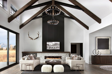 Inspiration for a rustic living room remodel in Other