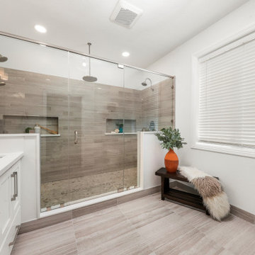 Rosamond, CA Master Bath Walk-in Shower remodel *Cypress