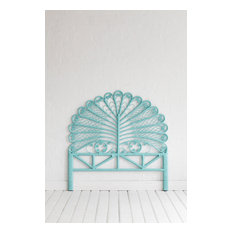 Queen Lady Peacock Bed Head, Aqua