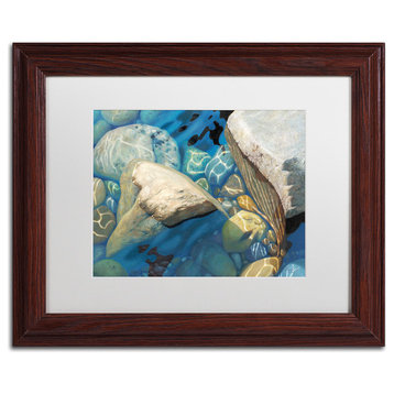 'Blue Water Dance' Matted Framed Canvas Art by Stephen Stavast