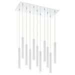 Z-Lite - Z-Lite 11 Light Island/Billiard, Chrome, 917MP12-WH-LED-11LCH - Crisp and clean, this eleven-light pendant light looks great in a modern bathroom. The windchime-inspired silhouette is complete with a matte white finish.