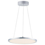Maxim Lighting - Maxim Lighting 57836WTSN Wafer, 15" 36W 1 LED Pendant, Nickel and Gold - Wafer was designed for the discriminate consumer wWafer 15 Inch 36W 1  Satin Nickel White G *UL: Suitable for wet locations Energy Star Qualified: n/a ADA Certified: n/a  *Number of Lights: 1-*Wattage:36w PCB Integrated LED bulb(s) *Bulb Included:Yes *Bulb Type:PCB Integrated LED *Finish Type:Satin Nickel