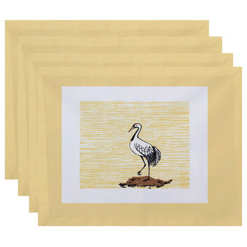 18"x14" Sandbar, Animal Print Placemat, Set of 4, Yellow