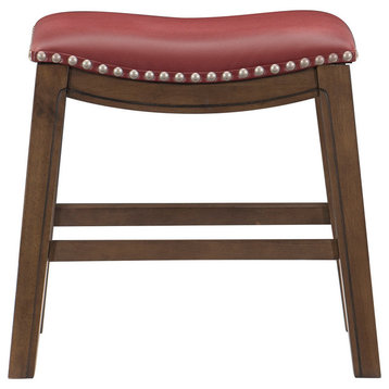 Yannis 18" Height Saddle Stool, Red