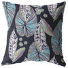 Tropics Broadcloth Indoor Outdoor Blown and Closed Pillow Light Blue/Purple