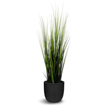 Faux Botanical Wild Grass in Green 47"H