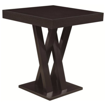 Benzara BM68966 Contemporary Style Wooden Bar Table, Brown