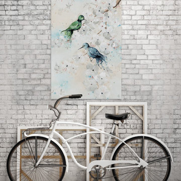 "Hummingbird Pair" Painting Print on Wrapped Canvas
