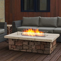 Sedona - 52" Rectangle Propane Fire Table - Fire Pits