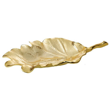 Classic Touch Gold Leaf Dish - 10.75"L