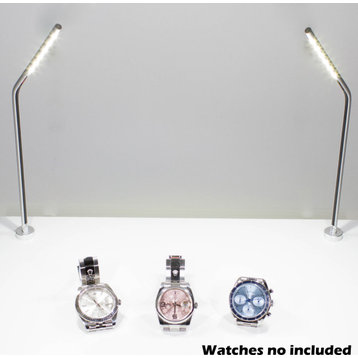 Jewelry Showcase LED Stem Pole Light Module FY-45 Silver 6000K, Set of 2