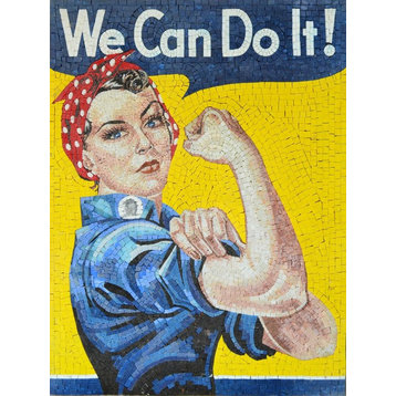 Rosie The Riveter Mosaic Artwork, 47"x63"
