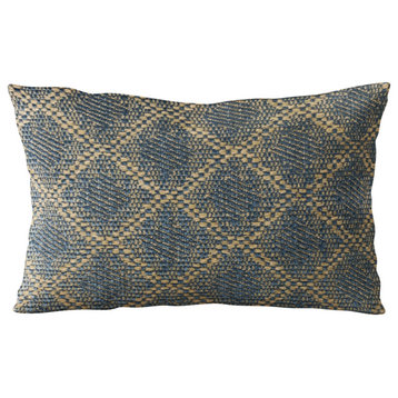 Plutus Blue Diamond Cut Diamond Luxury Throw Pillow, 18"x18"
