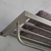 Stelios Bathroom Shelf with Towel Bar, Brushed Nickel