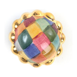 Petit Four Round Knob - Harlequin | MacKenzie-Childs - Cabinet And Drawer Knobs