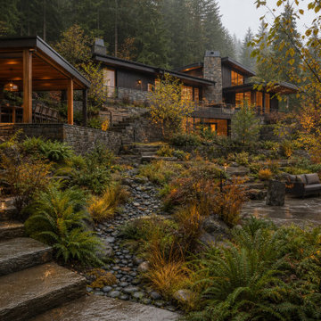 Four-Season Woodland Garden Concept for a Contemporary Hillside Home