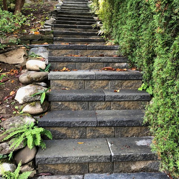 Natural flagstone pathway and manor stone steps