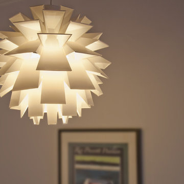 Modern NYC Apartment Style Living Room Design Idea with NORM 69 Pendant Light