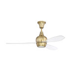 52" Satin Brass Ceiling Fan w/ Blades, LED Light & Wall Control - Craftmade