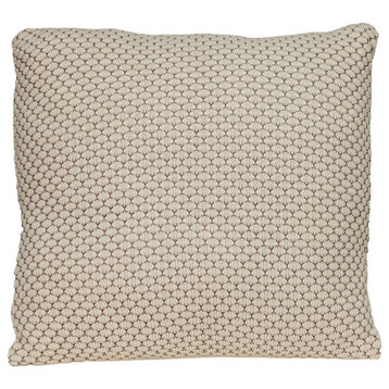 20" x 20" Beige and Pink Woven Square Accent Throw Pillow