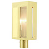 Satin Brass Contemporary, Nautical, Sophisticated Outdoor Post Top Lantern