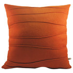 Sheila Weil Studios - Wool Felt Throw Pillow with Organic, Modern Ribbing, Harvest Orange - I love this rich, orange, modern wool felt pillow. The random, organic ribbing is fun and modern. The color is one I have been waiting a long time to work with--I love it! Perfect for Fall, or any decor where you want a spot of attractive color.