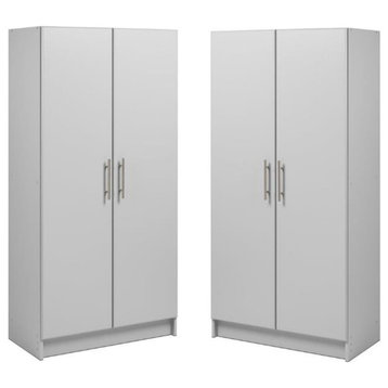 Home Square 2 Piece Wall Mounted Garage Cabinet Set in Light Gray