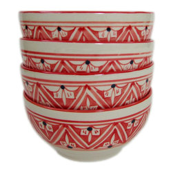 Le Souk Ceramique - Stoneware Soup/Cereal Bowls, Set of 4, Nejma Design - Dining Bowls
