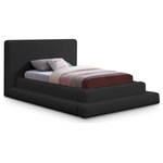 Meridian Furniture - Dane Teddy Fabric Full Bed, Black, Twin - Bring a brand new look to your personal bedroom sanctuary with this Dane teddy fabric bed. The soft faux shearling teddy fabric feels gentle and soothing to your back as you read or watch TV in bed. Neutral black makes this bed an easy-to-coordinate option with other furnishings, and a stacked frame design ensures a pleasantly modern aesthetic from every angle. Construction with premium engineered wood material ensures lasting quality and performance.