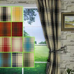 Hudson Yarn Dyed Big Plaid Blackout Double Pinch Pleat Curtains - Curtains
