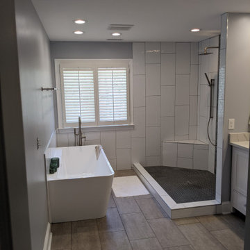 Dalley Masterbath/ During project before shower glass installation.