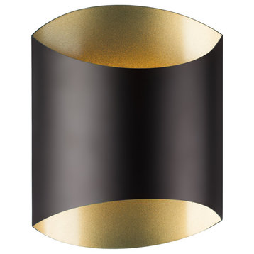 Preston Single Lamp LED Wall Sconce, Black, 8"Wx10"Hx4"E