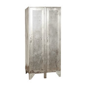 Tall Deep Vintage Industrial Perforated Steel Lockers