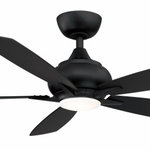 Fanimation - Doren 52" Ceiling Fan, Black With LED Light Kit - This beautiful transitional ceiling fan by Fanimation will make a great addition to your space. Doren is available in four finishes and comes with a 17 watt LED light kit. This dry rated fan has a 3 speed AC motor and comes with a handheld remote.