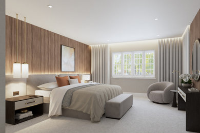 Photo of a contemporary bedroom in West Midlands.