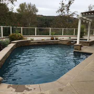 Dalton residence. Tropics blue mini pebble plaster with a touch of glass (Puerto