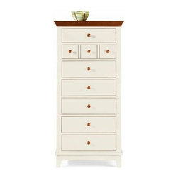 American Drew 181-280WC Lingerie Chest- White w/ Cherry Top Sterling Pointe - Dressers