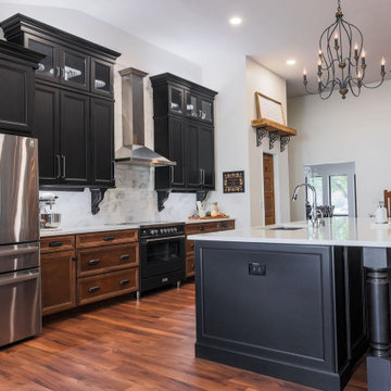Longwood Black and brown french country kitchen