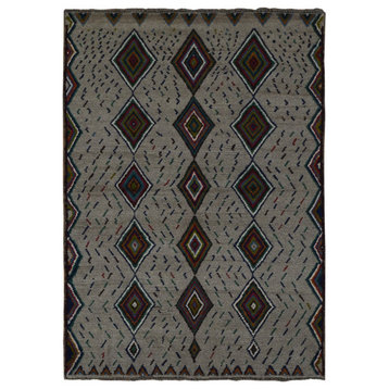 Metal Brown, Afghan Baluch, Hand Knotted, Pure Wool Orintal Rug 3'10"x5'8"
