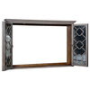 TV Cabinet Wilcox Greige Old World Distressed Wood Mirror Bi-Fold