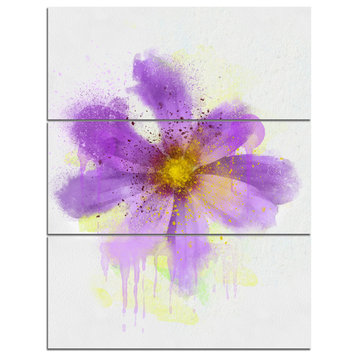 "Purple Flower With Large Petals" Metal Art, 3 Panels, 28"x36"