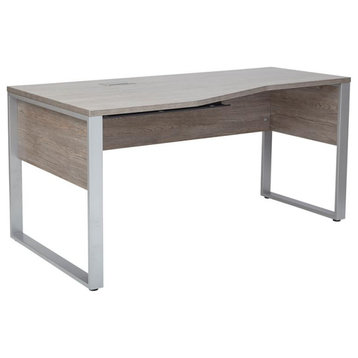 LSF Crescent Desk 63x32/24 Inches in Gray