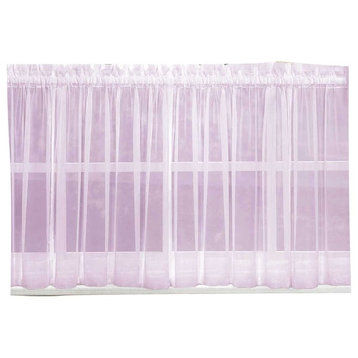 Emelia Sheer Solid Lilac Kitchen Curtain, 36" Tier