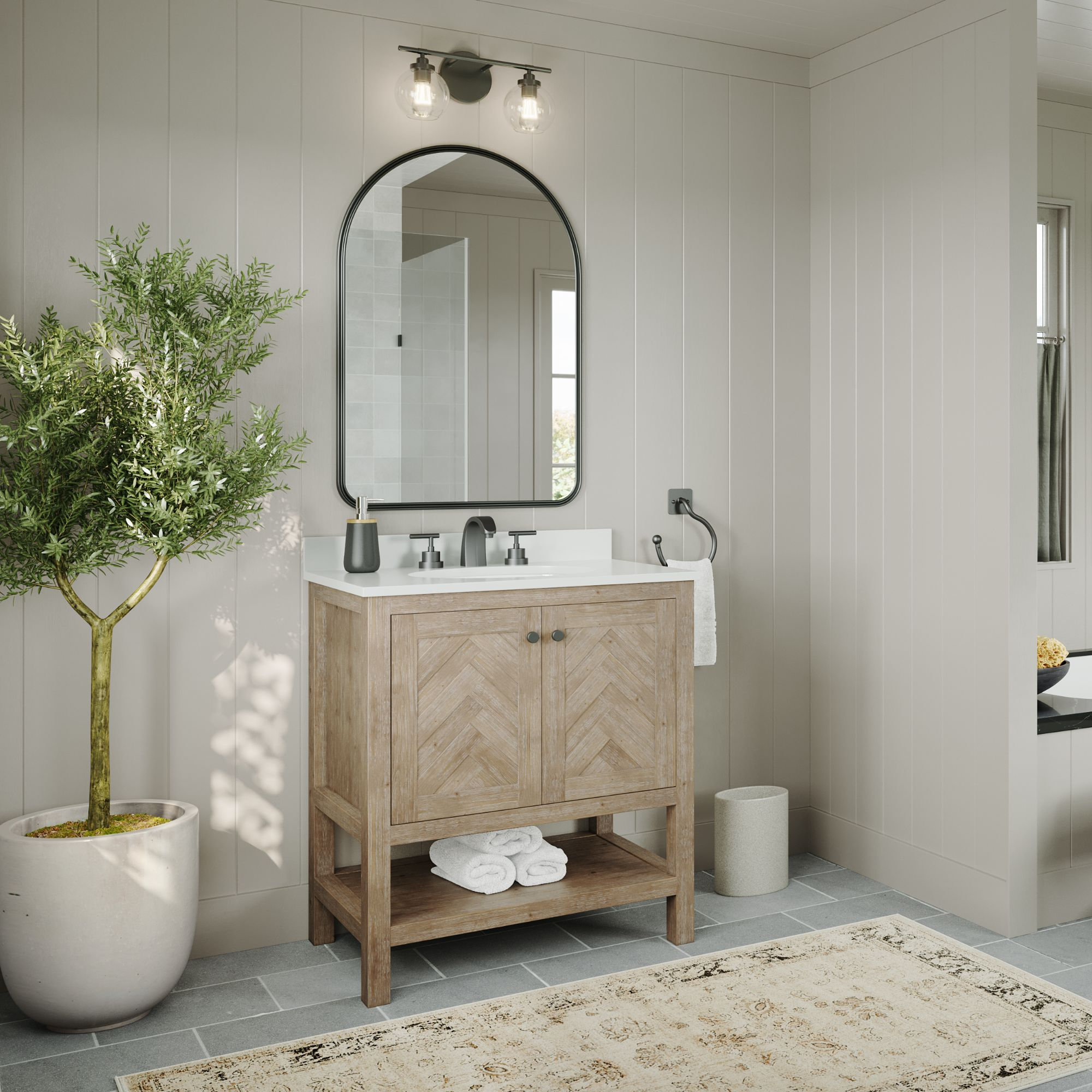 Savannah Bathroom Vanity, Acacia, 30", Single Sink, Freestanding