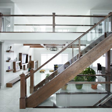 solid maple open rise stair